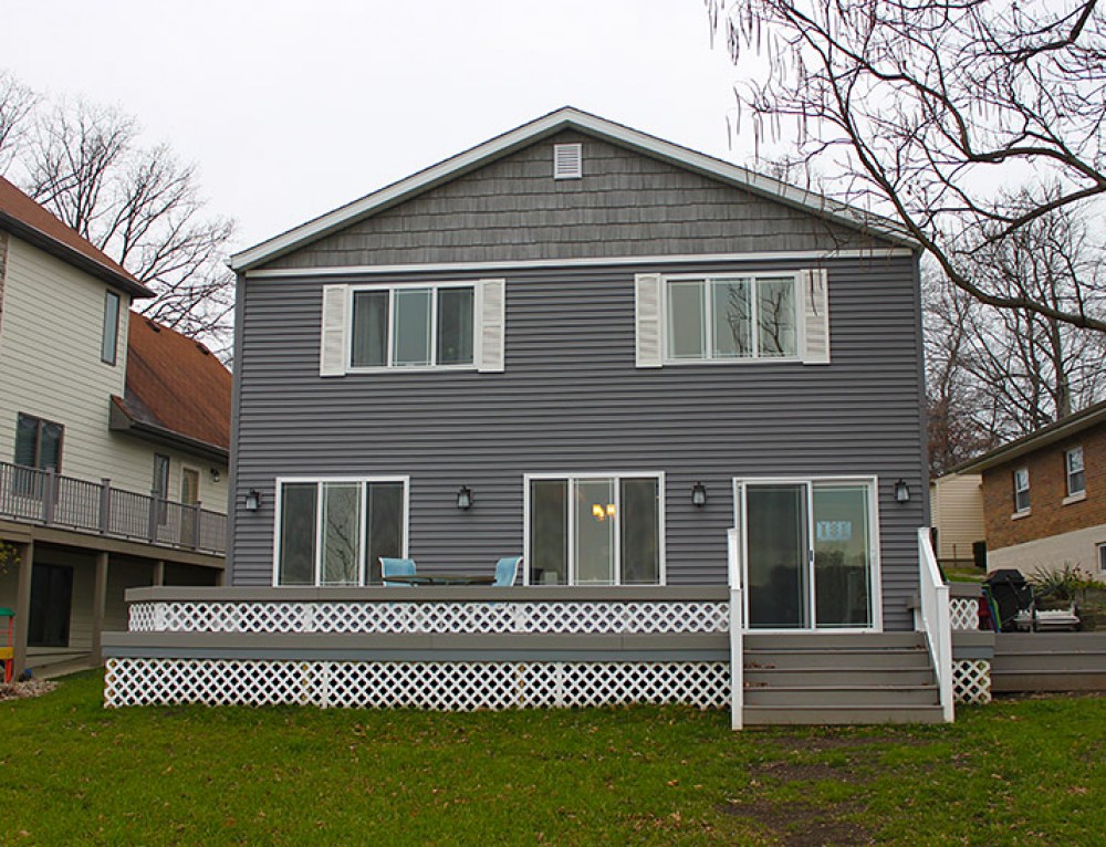 Deck and Stairs Down to Long Lake Three Rivers, MI Hevcon